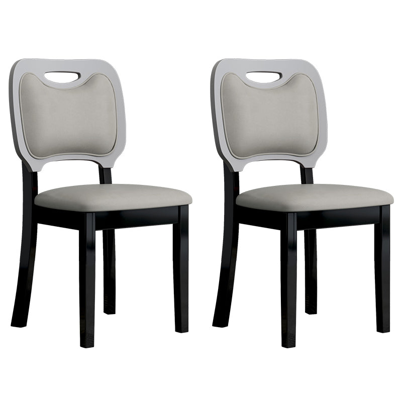 Scandinavian Home Side Chair Open Back Wood Upholstered Dining Room Chair (Set of 2)