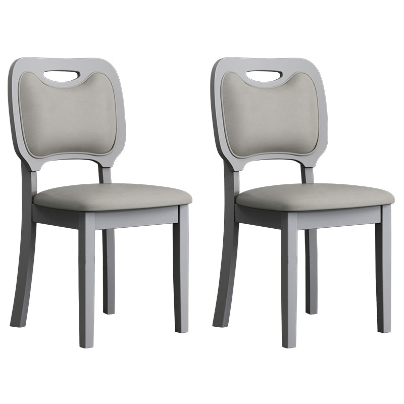 Scandinavian Home Side Chair Open Back Wood Upholstered Dining Room Chair (Set of 2)
