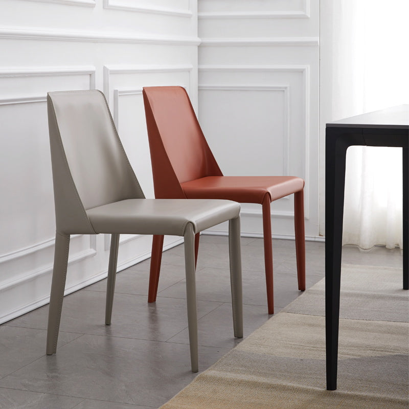 El comedor moderno del metal preside la silla de comedor de cuero sin brazos para el restaurante