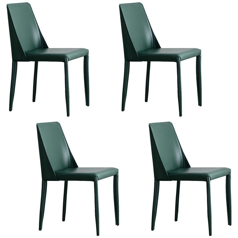 La salle à manger moderne en métal préside la chaise de salle à manger en cuir sans bras pour le restaurant