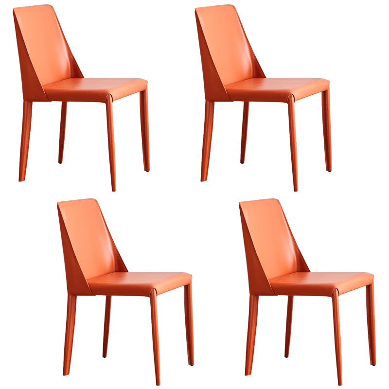 La salle à manger moderne en métal préside la chaise de salle à manger en cuir sans bras pour le restaurant