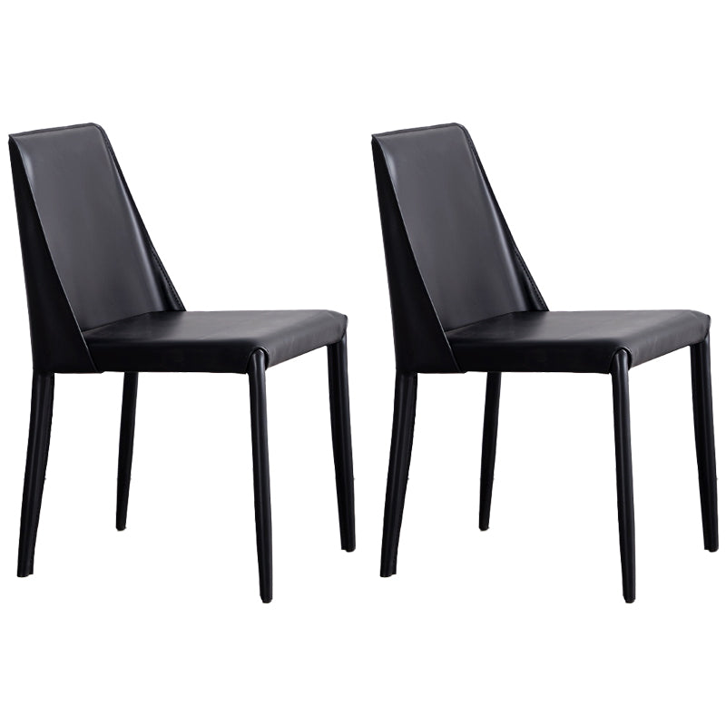 La salle à manger moderne en métal préside la chaise de salle à manger en cuir sans bras pour le restaurant