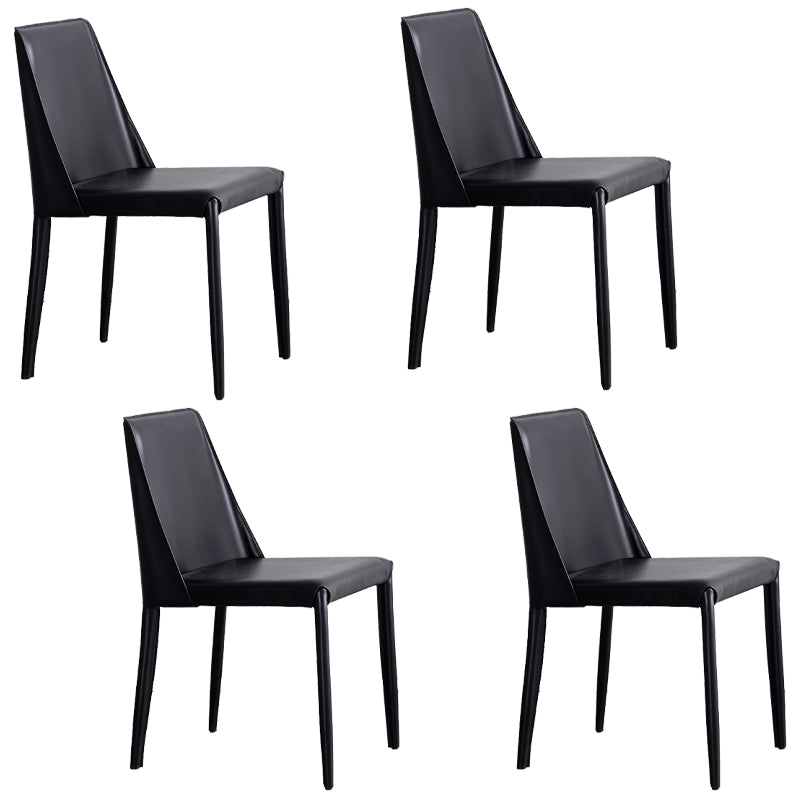 La salle à manger moderne en métal préside la chaise de salle à manger en cuir sans bras pour le restaurant