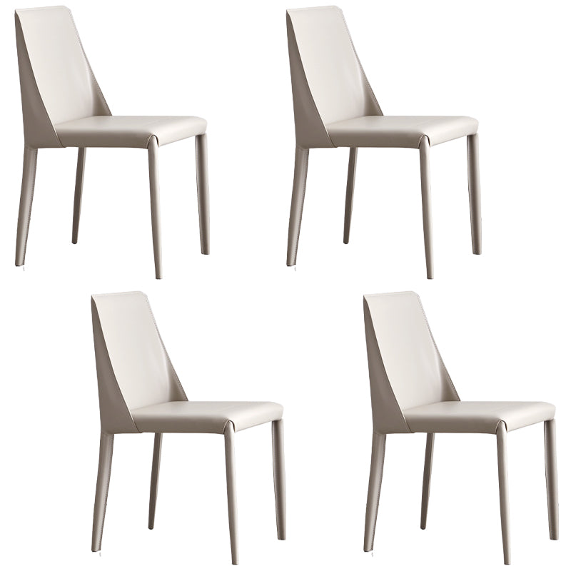 La salle à manger moderne en métal préside la chaise de salle à manger en cuir sans bras pour le restaurant