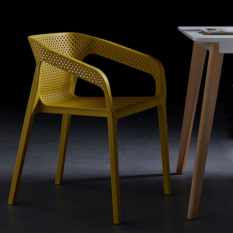 Silla de comedor de plástico de estilo moderno, sillas de comedor apilables para cocina