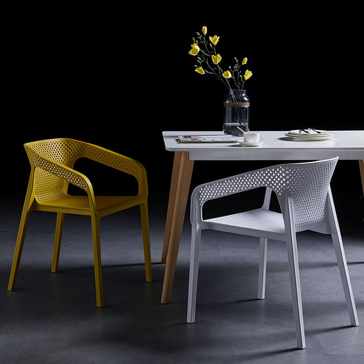 Silla de comedor de plástico de estilo moderno, sillas de comedor apilables para cocina