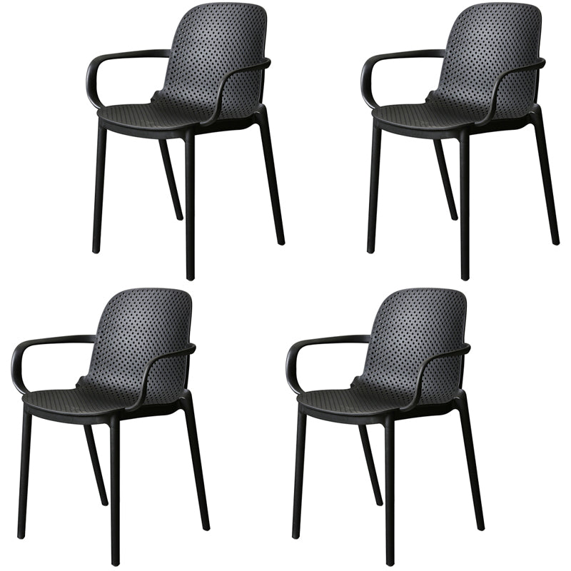 Eigentijdse stijl plastic eetkamerstoel Dining stapelbare stoelen voor keuken (set van 4)