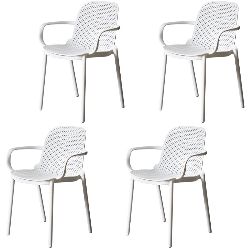 Eigentijdse stijl plastic eetkamerstoel Dining stapelbare stoelen voor keuken (set van 4)