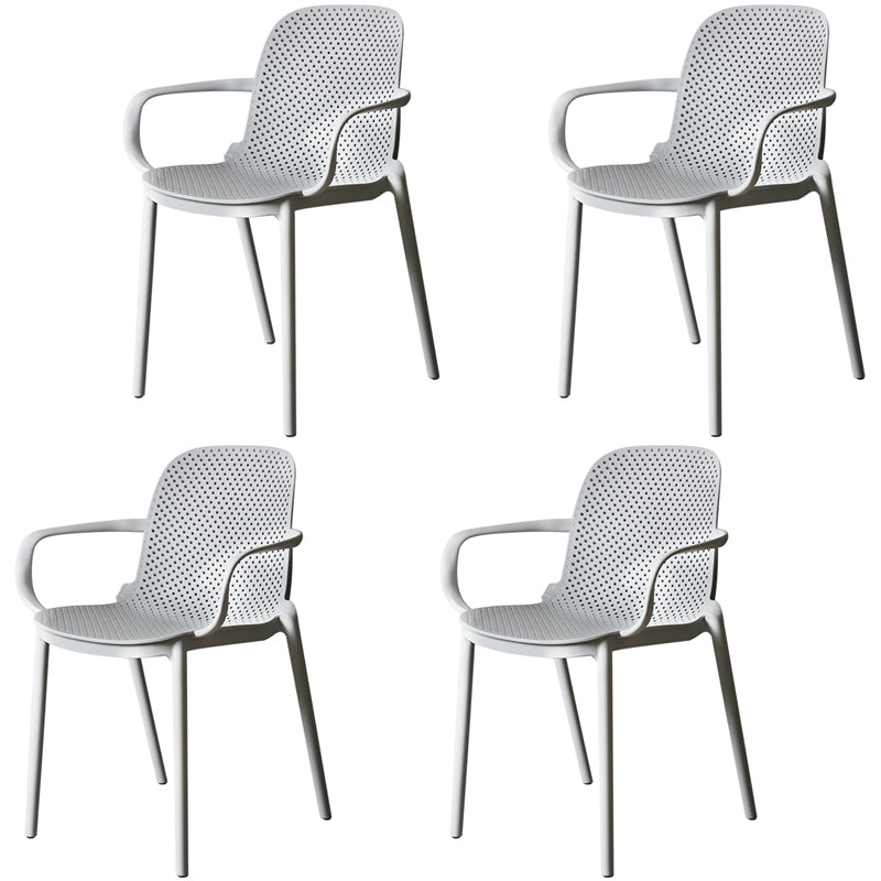 Eigentijdse stijl plastic eetkamerstoel Dining stapelbare stoelen voor keuken (set van 4)