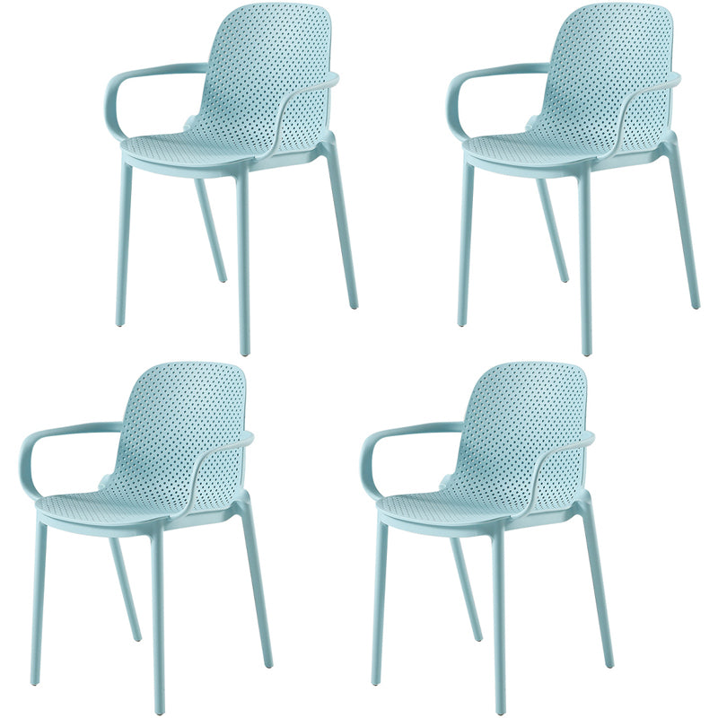 Eigentijdse stijl plastic eetkamerstoel Dining stapelbare stoelen voor keuken (set van 4)