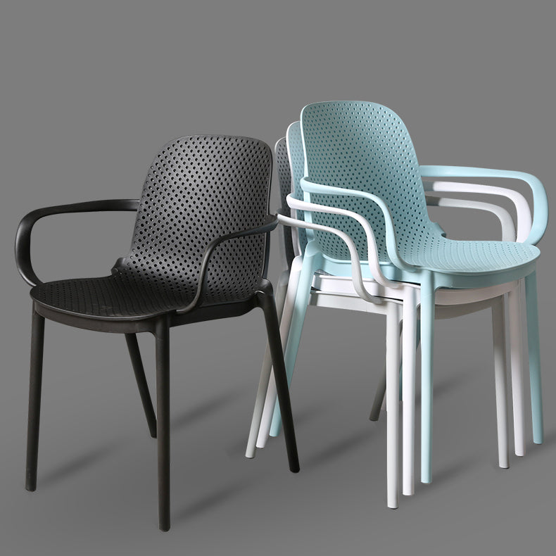 Eigentijdse stijl plastic eetkamerstoel Dining stapelbare stoelen voor keuken (set van 4)