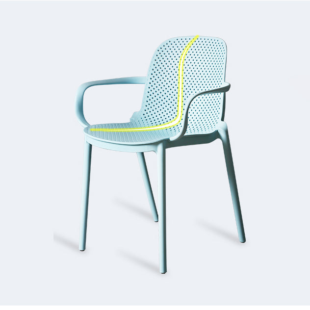 Eigentijdse stijl plastic eetkamerstoel Dining stapelbare stoelen voor keuken (set van 4)