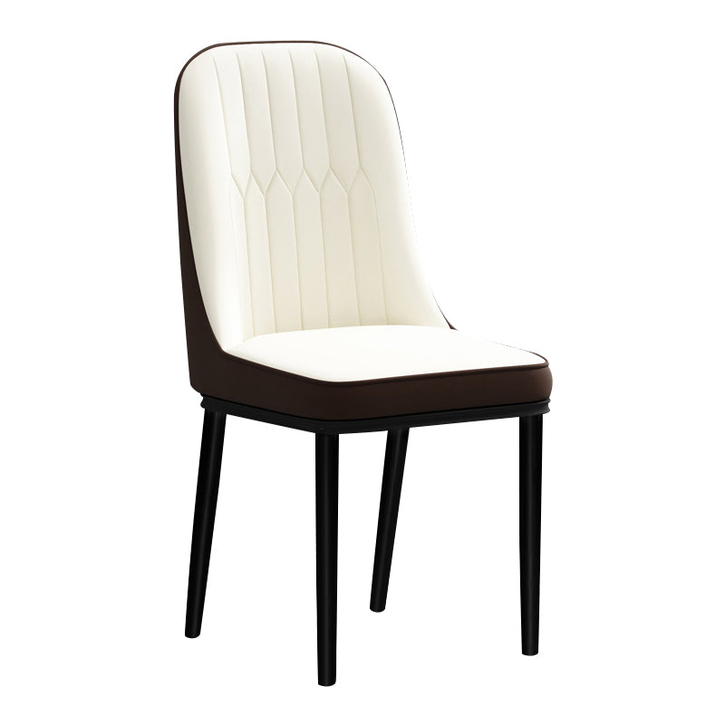 Silla de comedor de estilo escandinavo, silla acolchada con respaldo sólido de comedor de metal