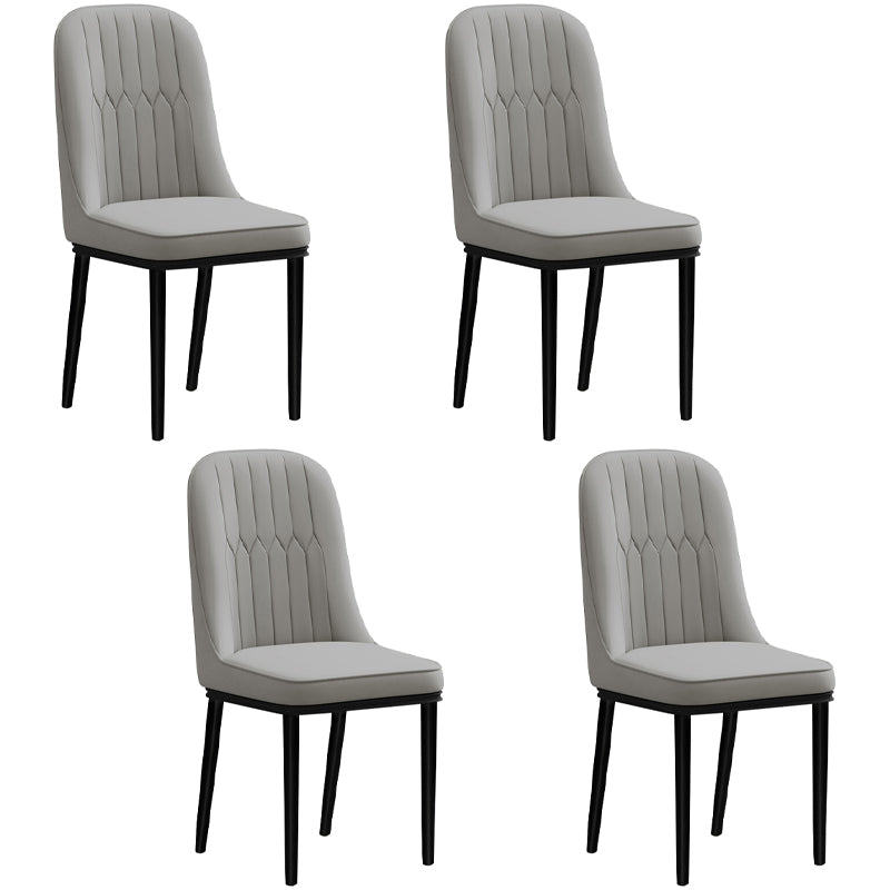 Silla de comedor de estilo escandinavo, silla acolchada con respaldo sólido de comedor de metal