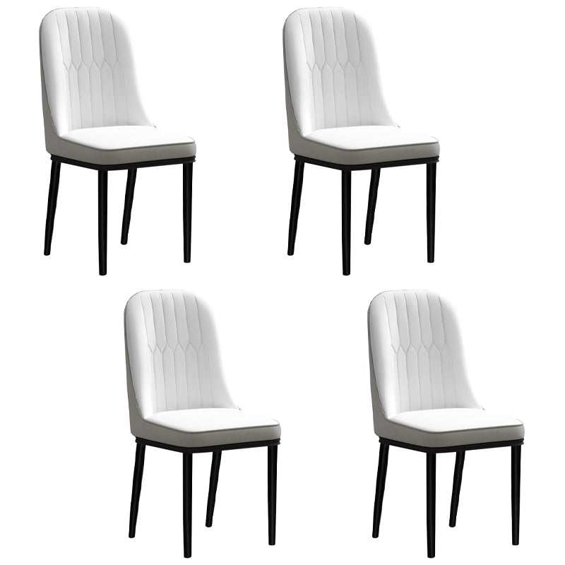 Silla de comedor de estilo escandinavo, silla acolchada con respaldo sólido de comedor de metal