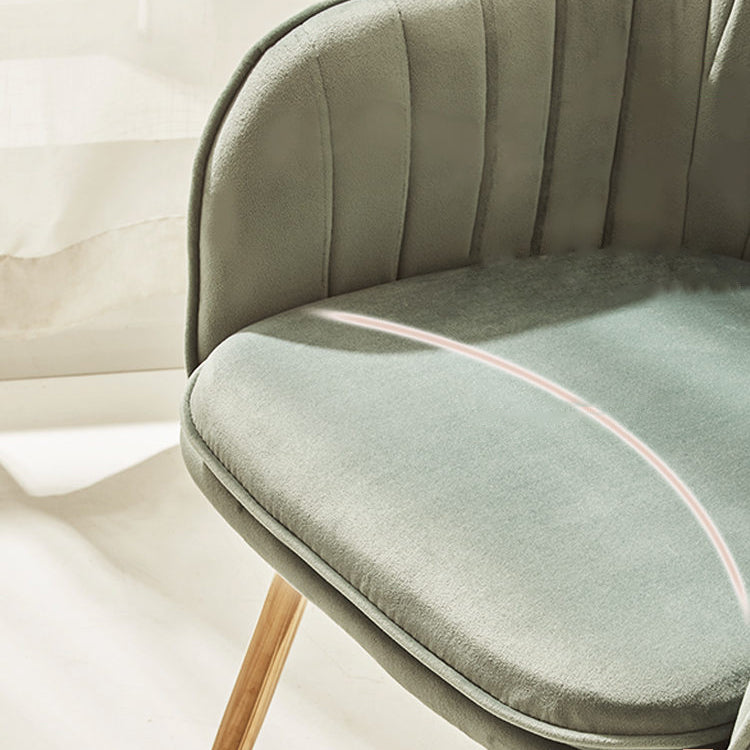 Scandinavian Style Dining Chair Metal Home Cushioned Solid Back Chair with Arm