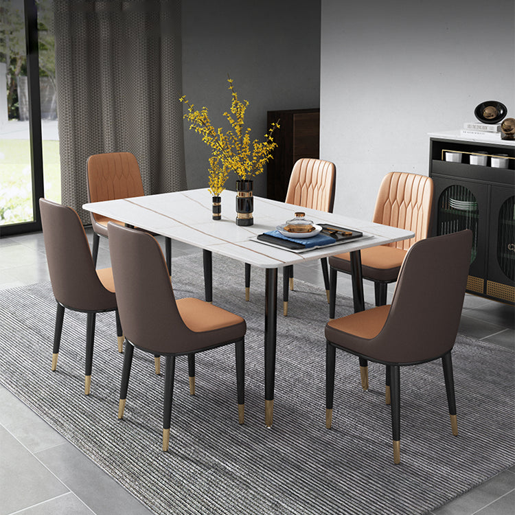 Contemporary Style Metal Dining Chairs Dining Armless Side Chair for Kitchen