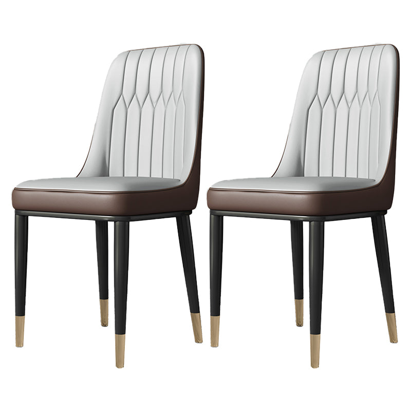 Contemporary Style Metal Dining Chairs Dining Armless Side Chair for Kitchen