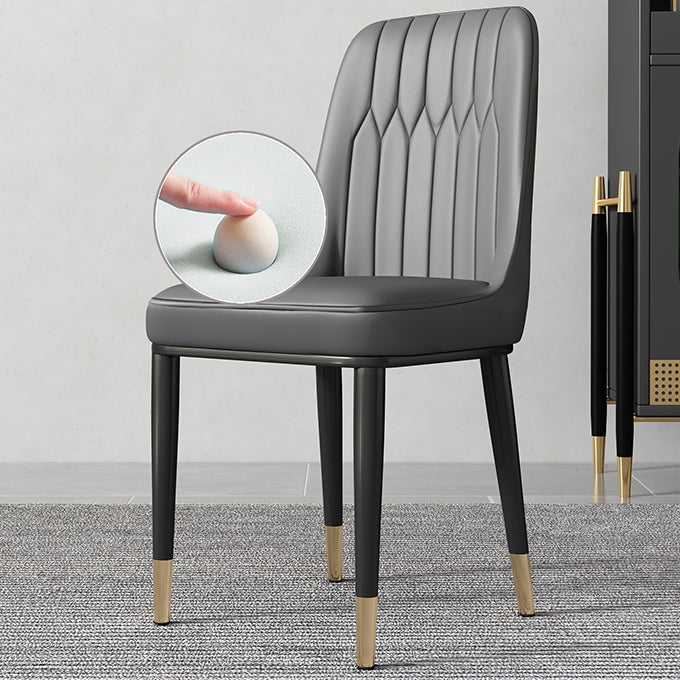 Contemporary Style Metal Dining Chairs Dining Armless Side Chair for Kitchen