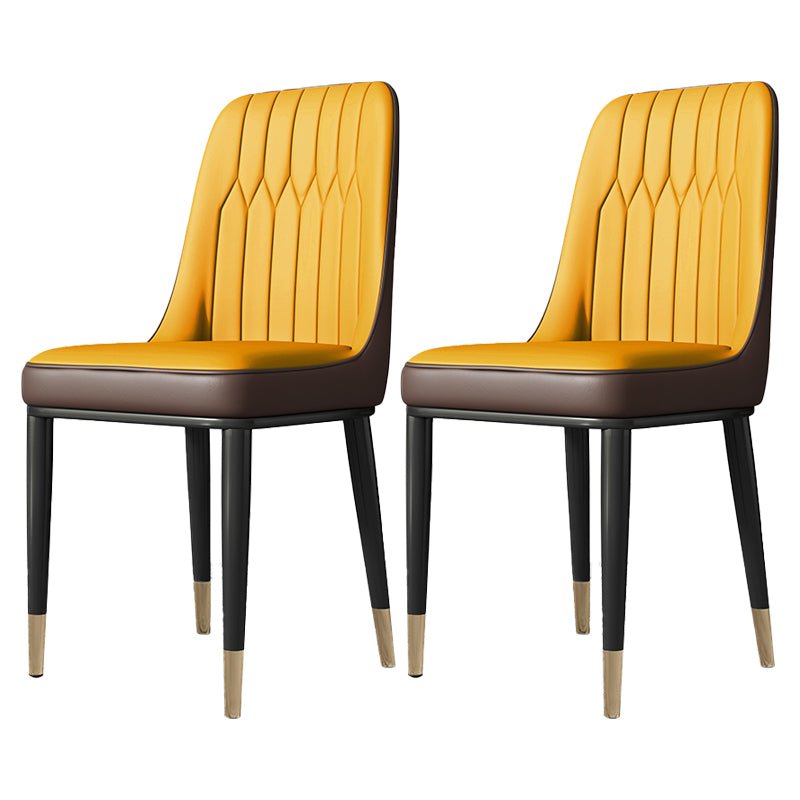 Contemporary Style Metal Dining Chairs Dining Armless Side Chair for Kitchen