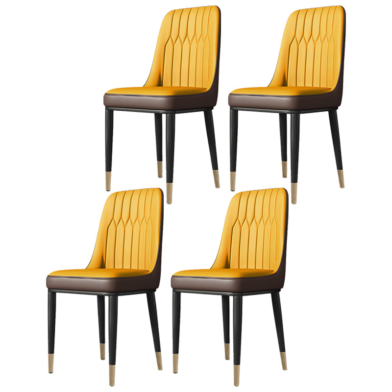 Contemporary Style Metal Dining Chairs Dining Armless Side Chair for Kitchen
