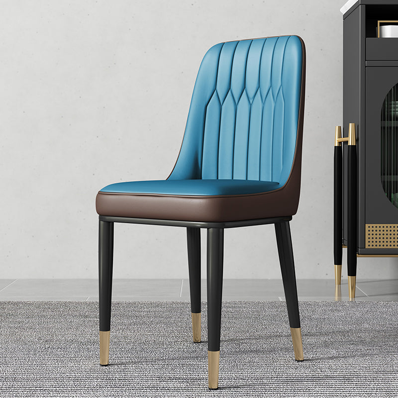 Contemporary Style Metal Dining Chairs Dining Armless Side Chair for Kitchen