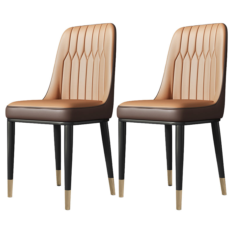 Contemporary Style Metal Dining Chairs Dining Armless Side Chair for Kitchen