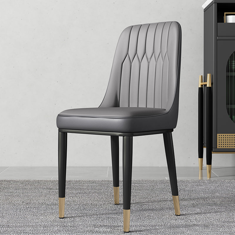 Contemporary Style Metal Dining Chairs Dining Armless Side Chair for Kitchen