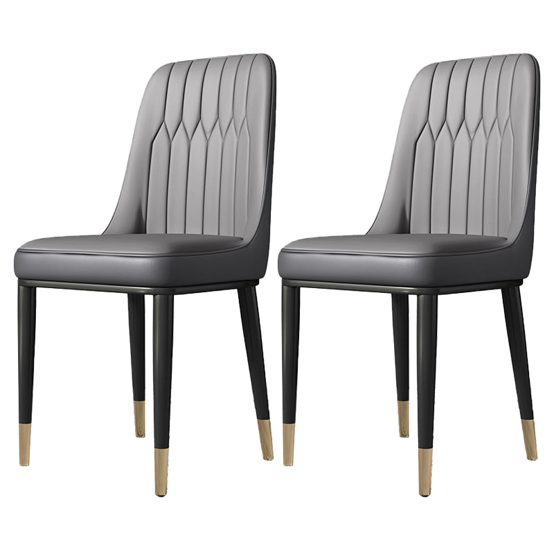 Contemporary Style Metal Dining Chairs Dining Armless Side Chair for Kitchen