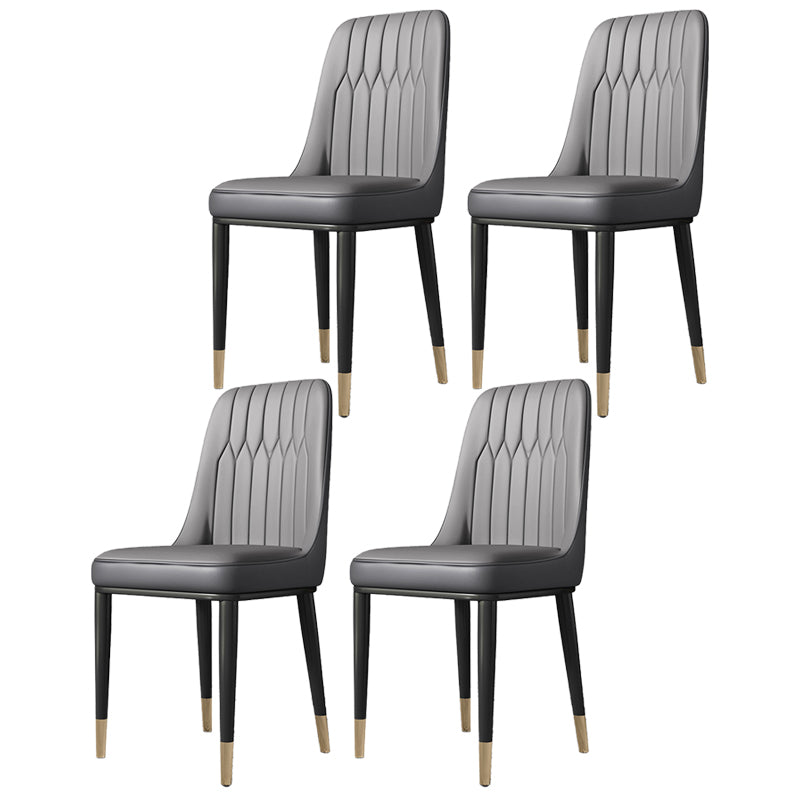 Contemporary Style Metal Dining Chairs Dining Armless Side Chair for Kitchen