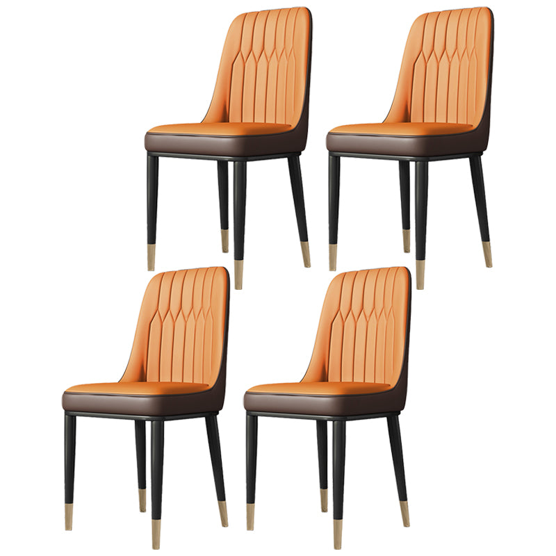 Contemporary Style Metal Dining Chairs Dining Armless Side Chair for Kitchen