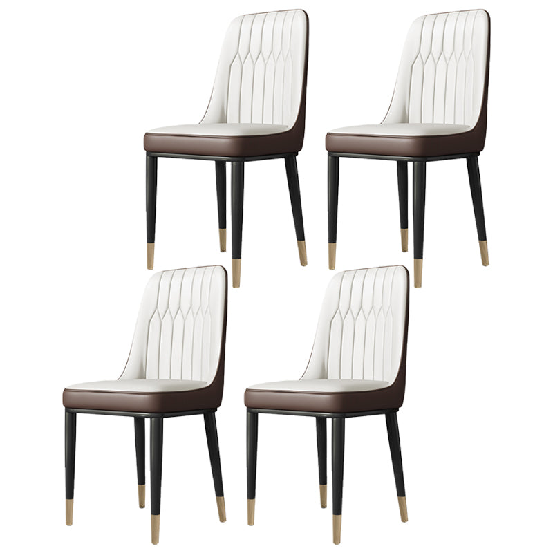 Contemporary Style Metal Dining Chairs Dining Armless Side Chair for Kitchen