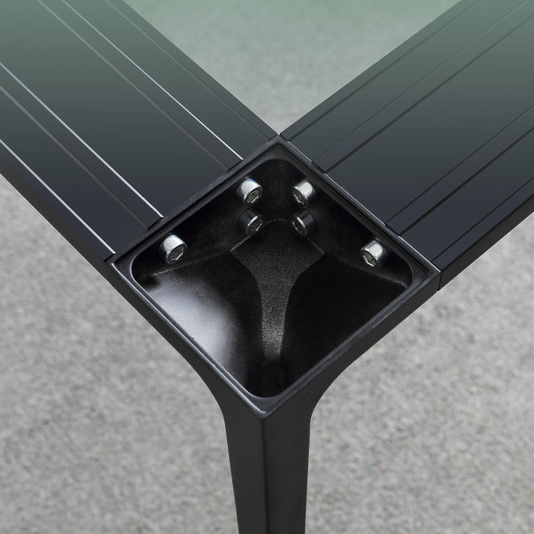 Square Shape Sintered Stone Dining Table Industrial 4 Legs Table for Dining Room