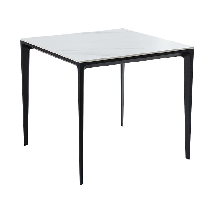 Square Shape Sintered Stone Dining Table Industrial 4 Legs Table for Dining Room