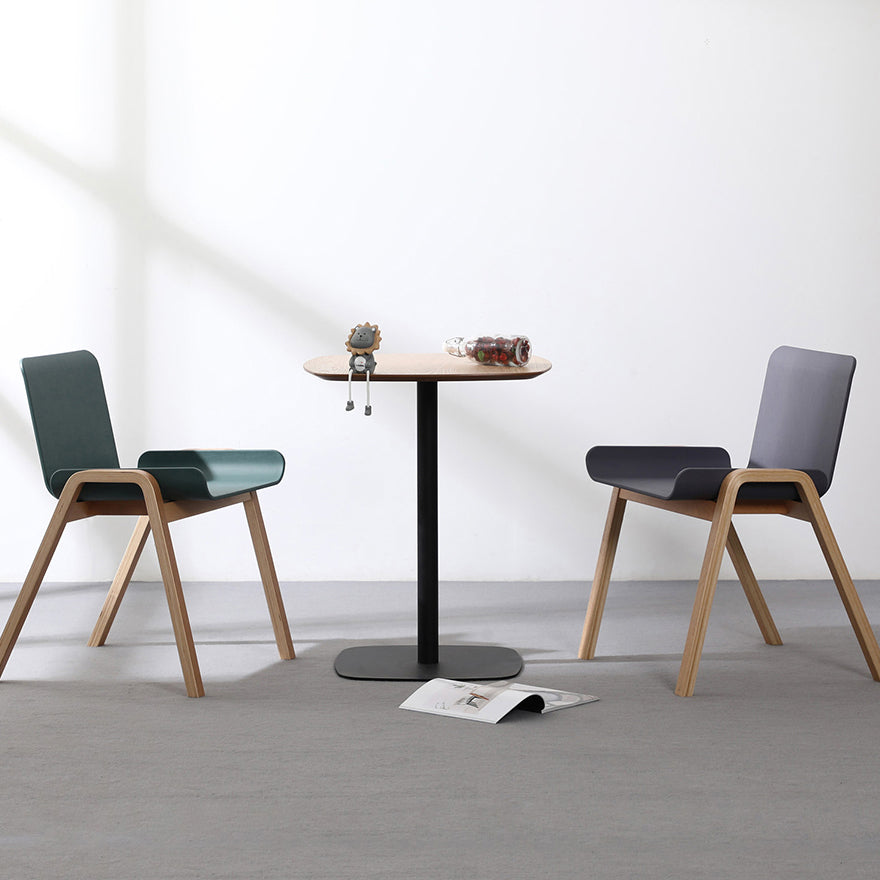 23.6-inch Square Shape Industrial Dining Table Three-Color Fixed Table with Wooden