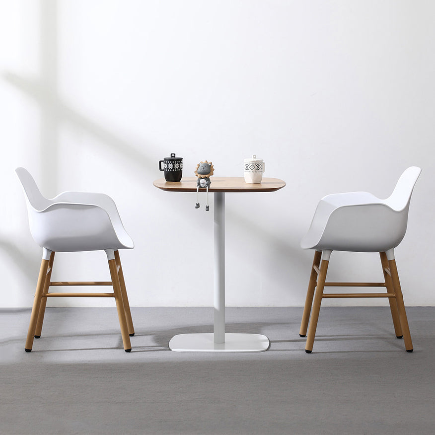 23.6-inch Square Shape Industrial Dining Table Three-Color Fixed Table with Wooden