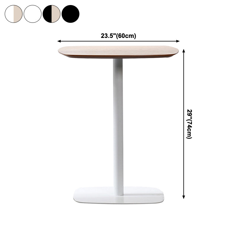 23.6-inch Square Shape Industrial Dining Table Three-Color Fixed Table with Wooden
