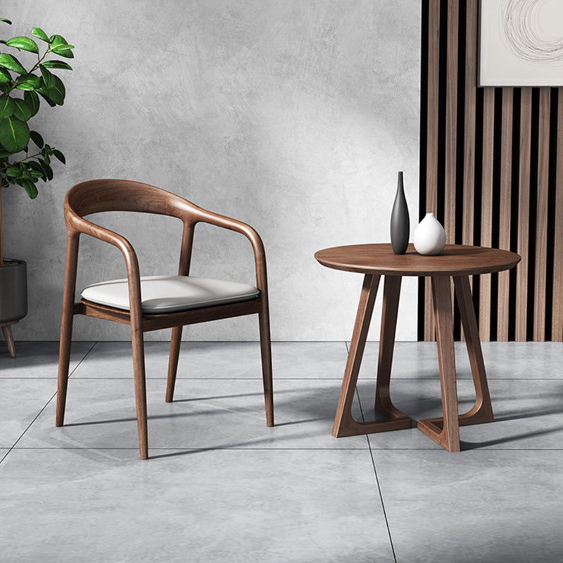 Table à manger ronde de style moderne, couleur bois, table fixe en frêne massif