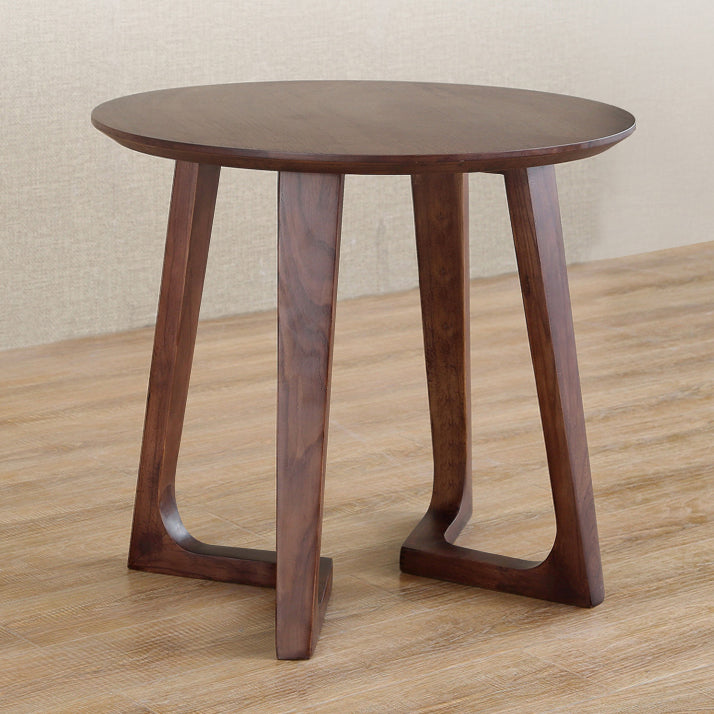 Round Casual Dining Table Wood Color Fixed Table with Ashwood Solid Wood