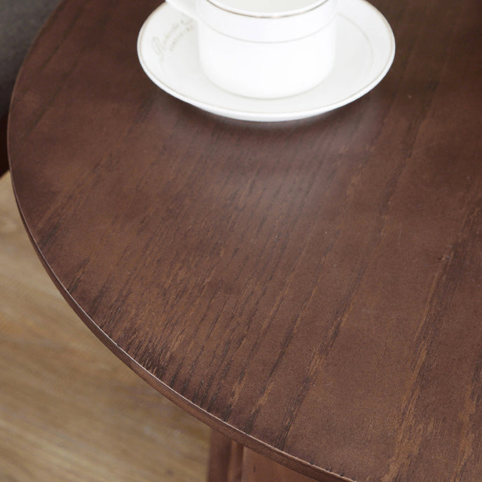 Round Casual Dining Table Wood Color Fixed Table with Ashwood Solid Wood