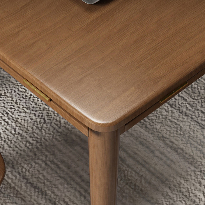Modern Style Rubberwood Dinner Table Round Drop-Leaf Table for Home Use