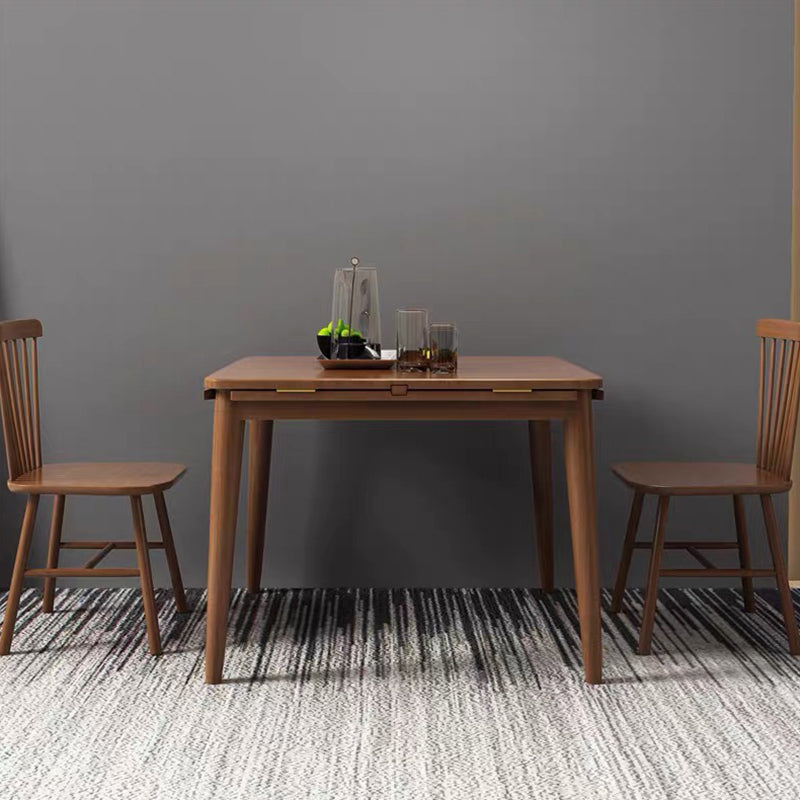Modern Style Rubberwood Dinner Table Round Drop-Leaf Table for Home Use