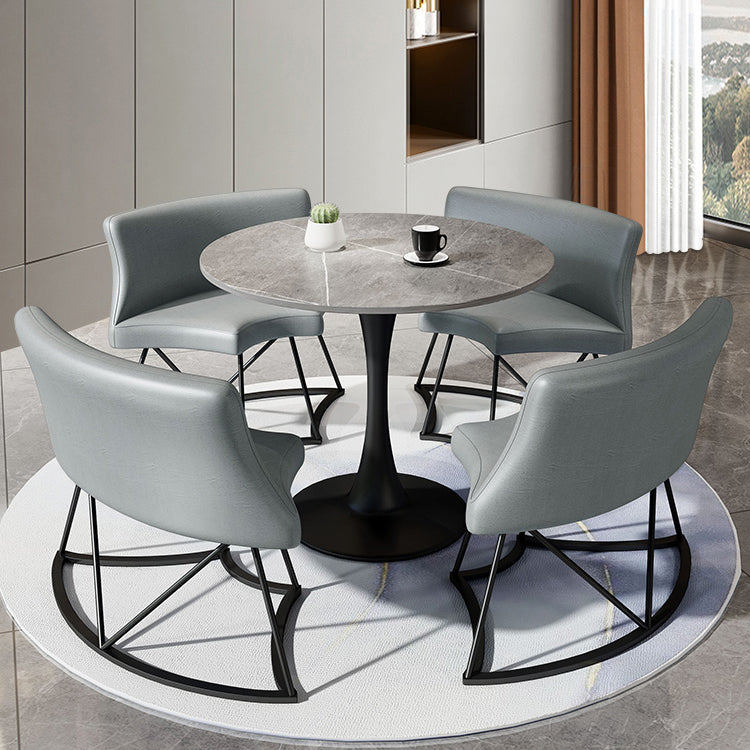 Moderne stijl ronde eettafel gesinterde stenen tafel met tulpbasis voor thuis