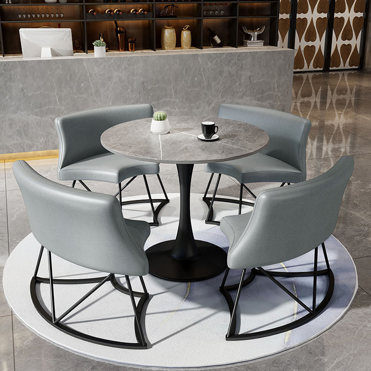 Moderne stijl ronde eettafel gesinterde stenen tafel met tulpbasis voor thuis