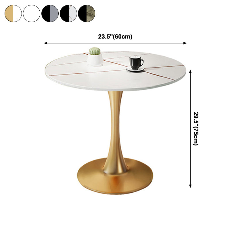 Moderne stijl ronde eettafel gesinterde stenen tafel met tulpbasis voor thuis