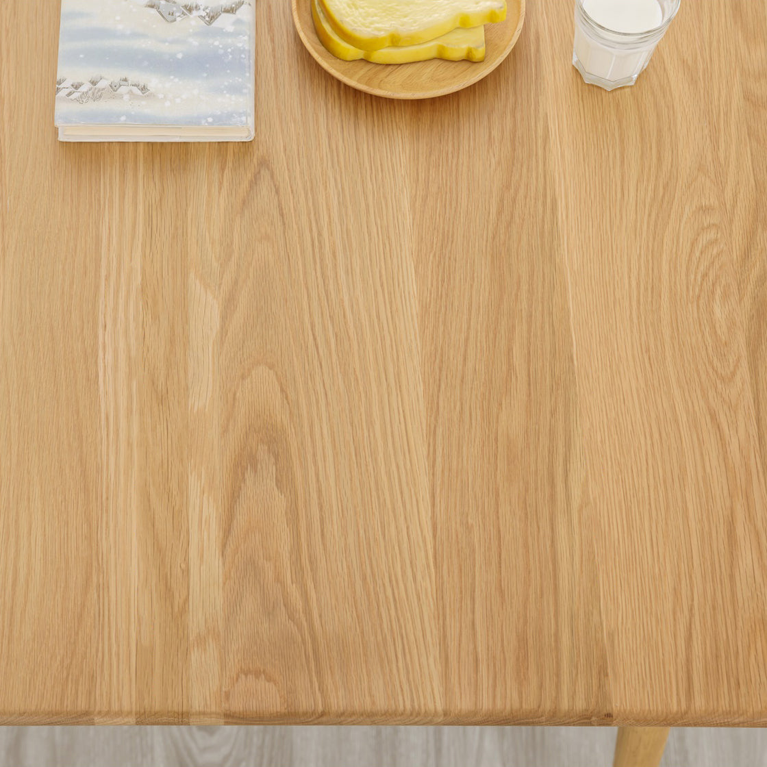 Rectangle Oak Wood Dining Table in Nature Modern Kitchen Table with 4 Legs