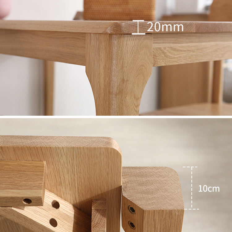 Rectangle Indoor Oak Wood Dining Table Modern Kitchen Table in Nature with 4 Legs