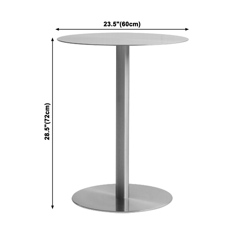 Industrial Dining Table Stainless Steel Table with Pedestal Base for Dining Room