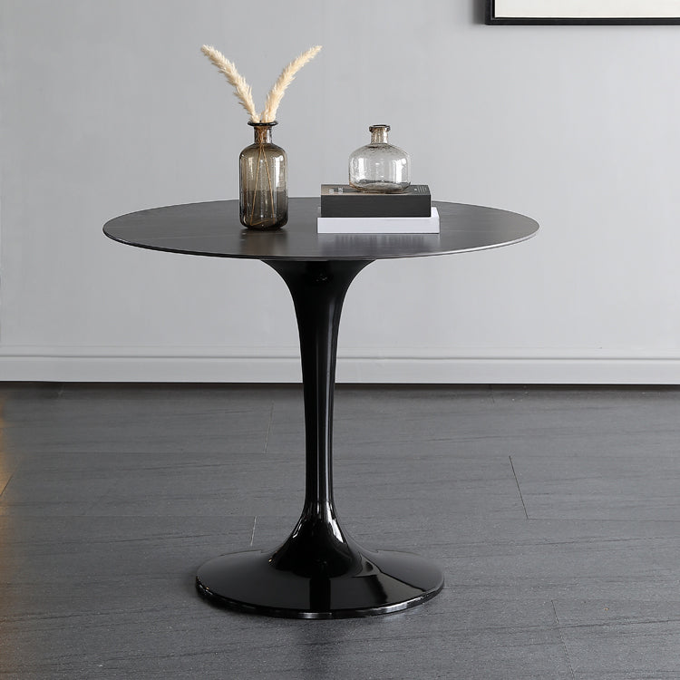 Mesa de comedor redonda Simplicity, mesa de piedra sinterizada con base de tulipán para comedor