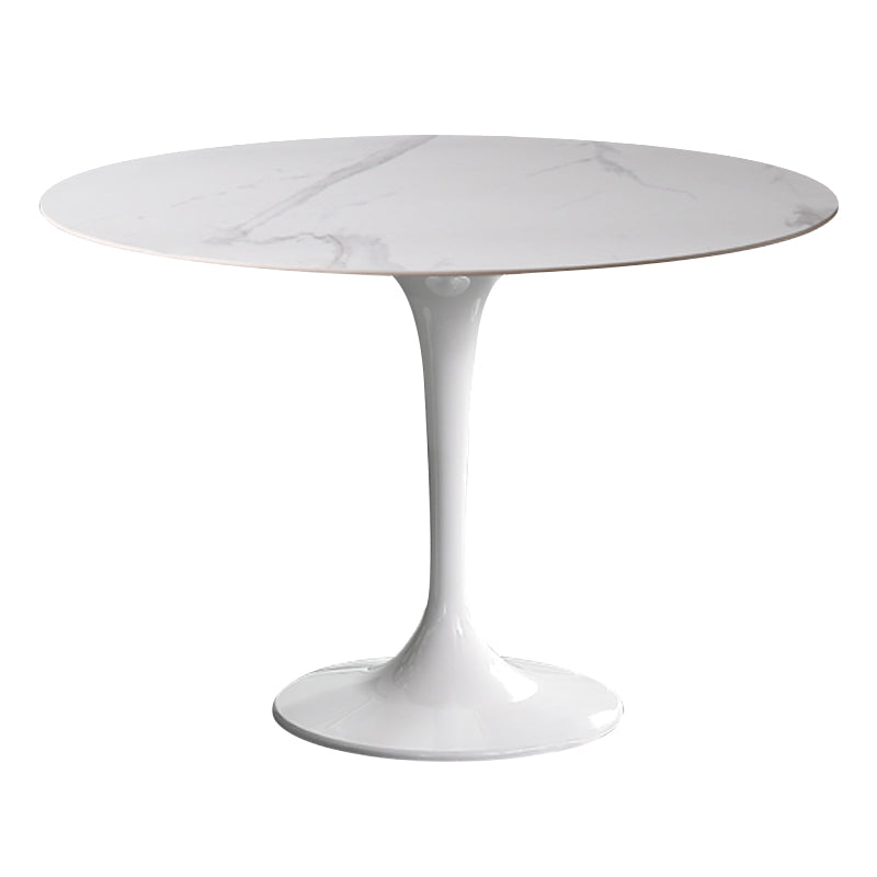 Mesa de comedor redonda Simplicity, mesa de piedra sinterizada con base de tulipán para comedor